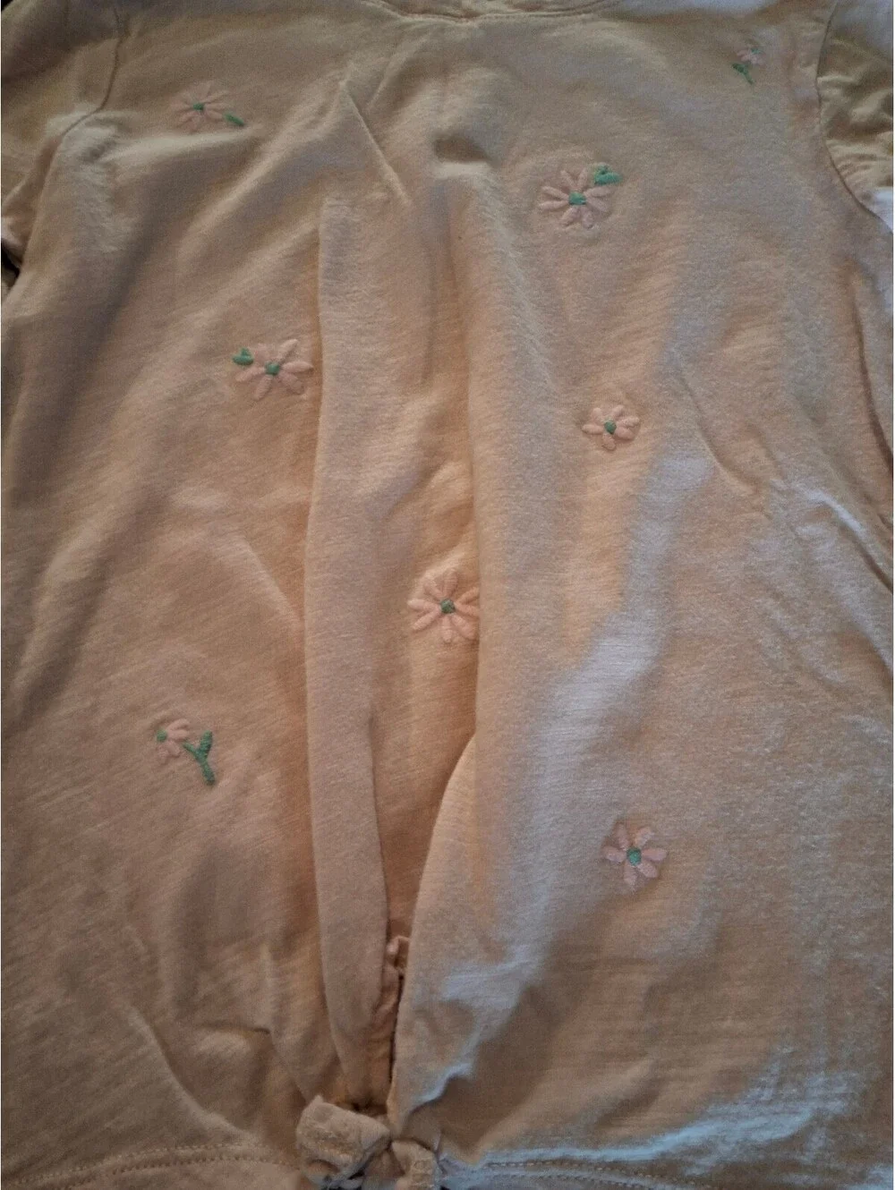 OshKosh B'gosh Girls Embroidered Floral Tie-Front Long Sleeve Shirt Size 7